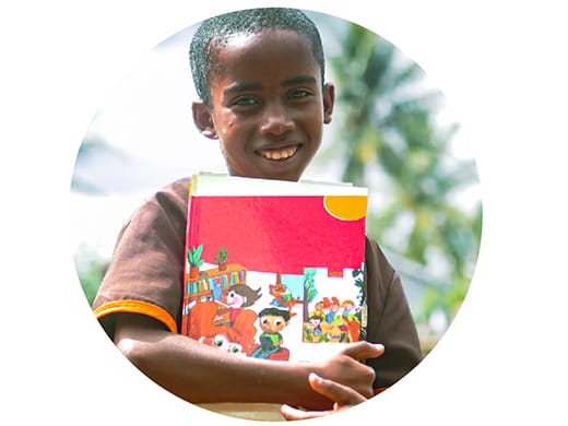 student with textbook